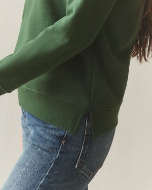 Women’s Midweight Crewneck – Green Moss