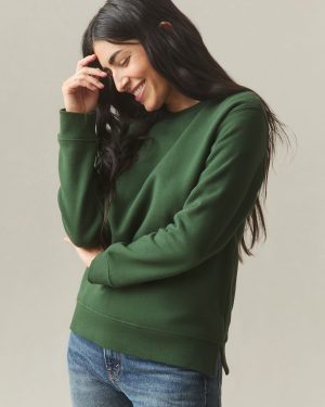 Women’s Midweight Crewneck – Green Moss