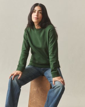 Women’s Midweight Crewneck – Green Moss