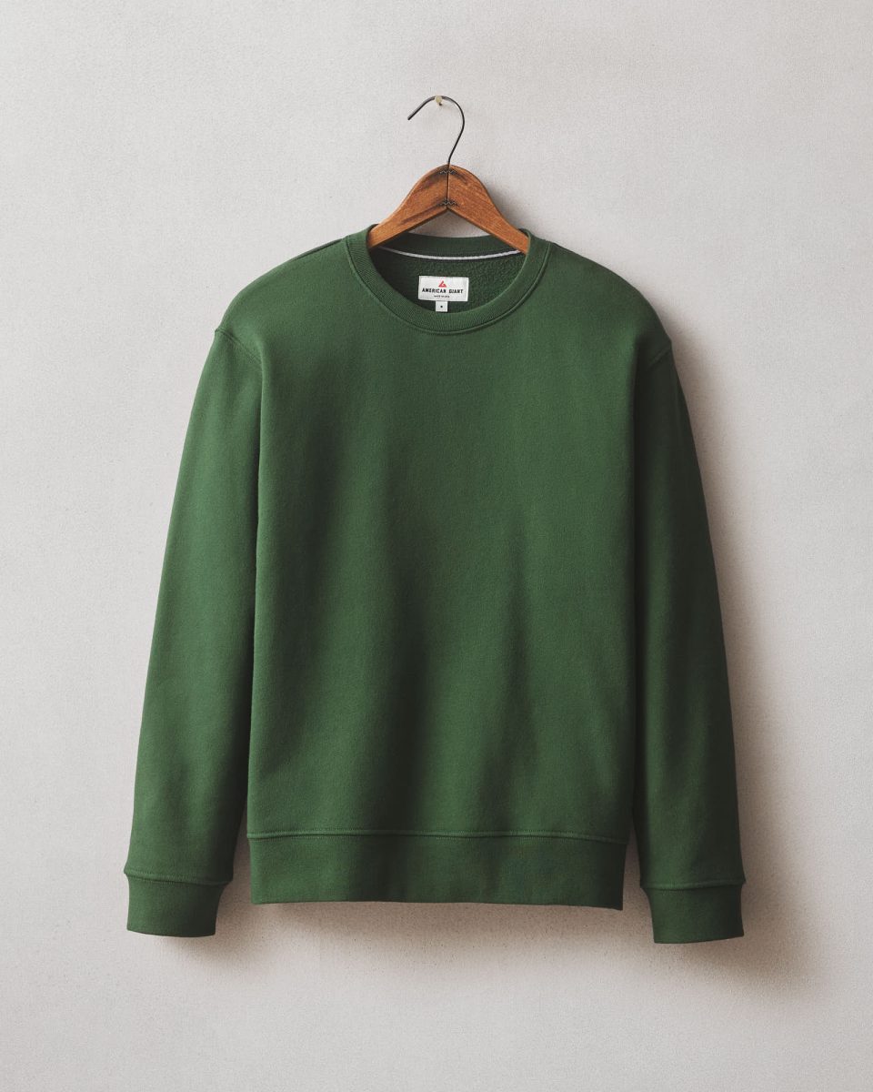 Women's Midweight Crewneck - Green Moss