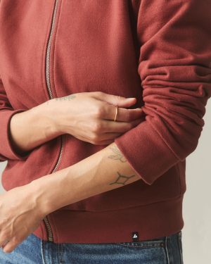 Women’s Fleece Bomber Jacket – Russet Brown