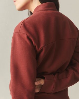 Women’s Fleece Bomber Jacket – Russet Brown