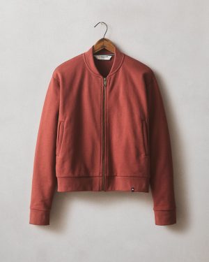 Women’s Fleece Bomber Jacket – Russet Brown