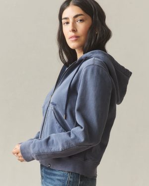 Women’s Vintage Wash Relaxed Classic Full Zip 2.0 – Washed True Navy