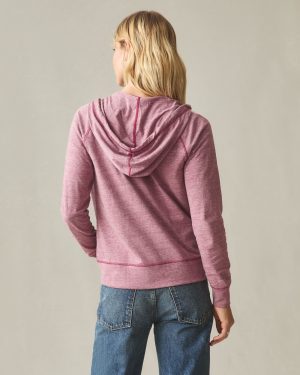 Women’s Lightweight Full Zip – Bonfire Red Heather