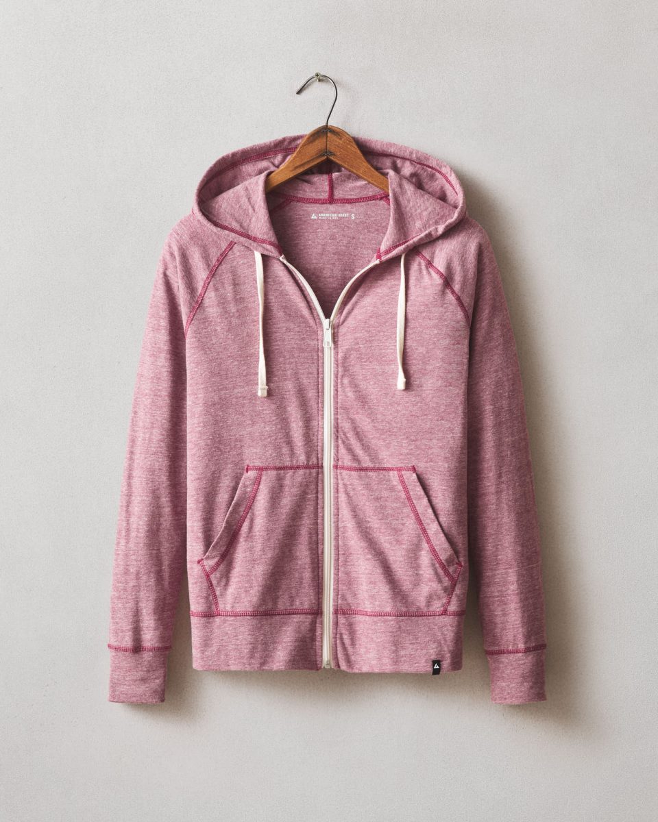 Women's Lightweight Full Zip - Bonfire Red Heather