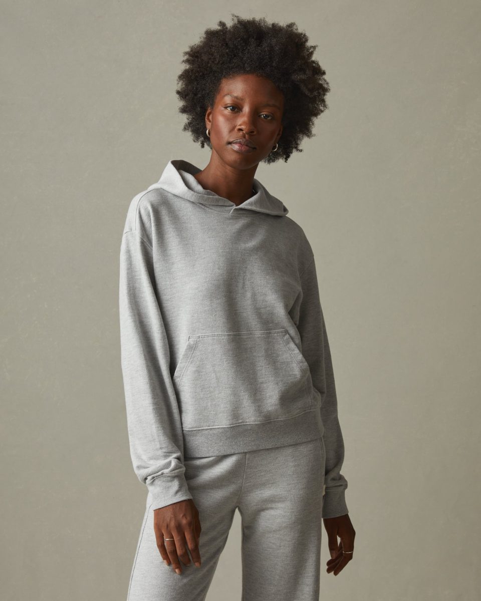 Women's French Terry Pullover Hoodie - Ash Heather