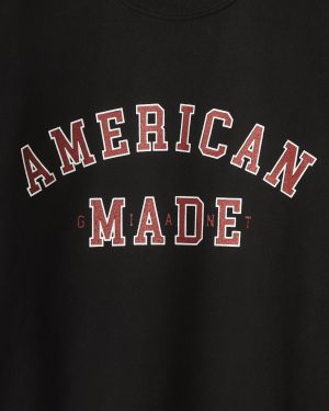 Women’s French Terry Crew  American Made – Black