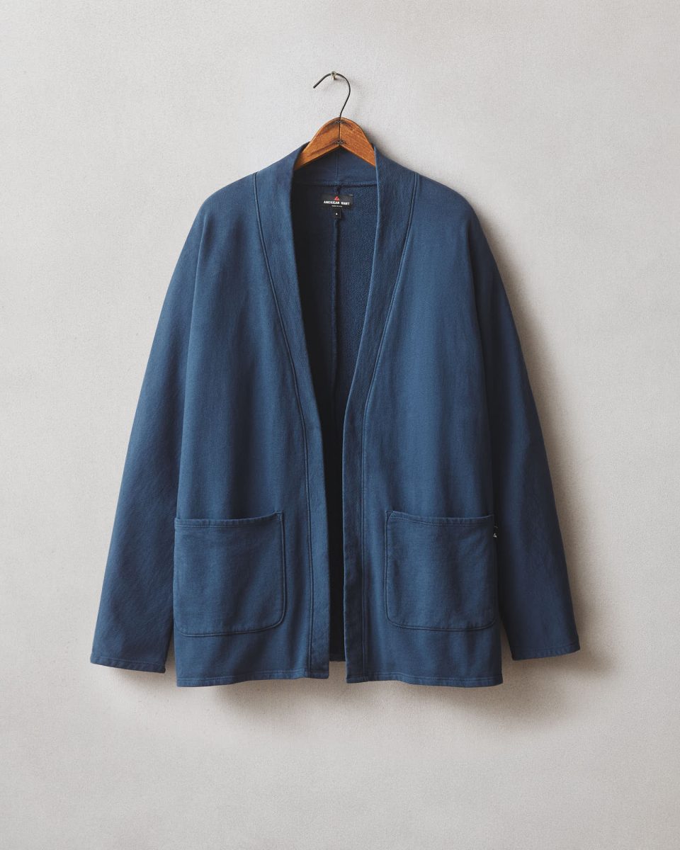 Women's French Terry Cardigan - Marine Navy