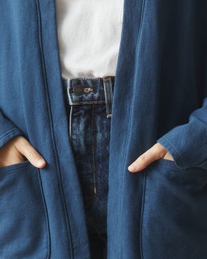 Women’s French Terry Cardigan – Marine Navy