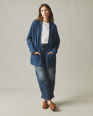 Women’s French Terry Cardigan – Marine Navy