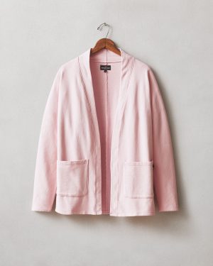 Women’s French Terry Cardigan – Silver Pink