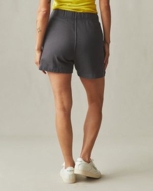 Women’s Side Slit French Terry Short – Dark Charcoal