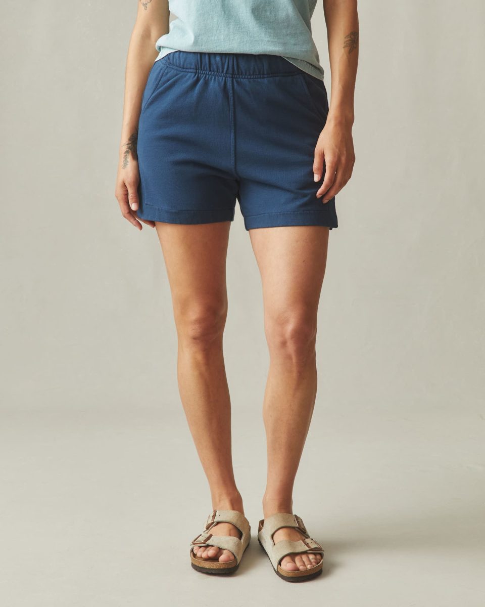 Women's Side Slit French Terry Short - Marine Navy
