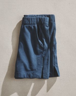 Women’s Side Slit French Terry Short – Marine Navy