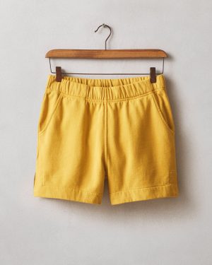 Women’s Side Slit French Terry Short – Nugget Gold