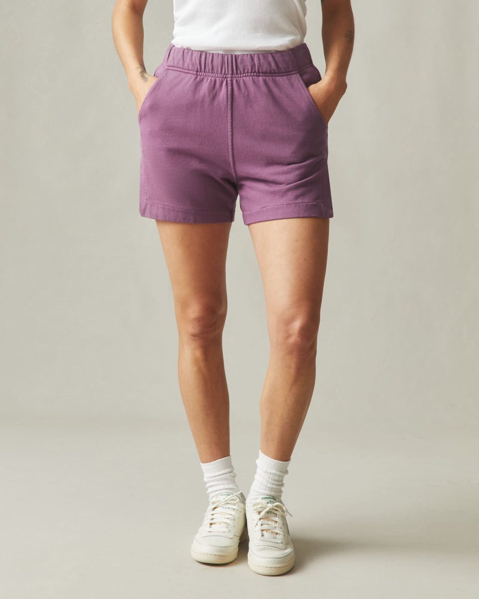 Women's Side Slit French Terry Short - Plum Berry