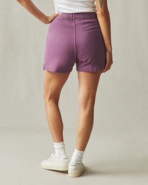 Women’s Side Slit French Terry Short – Plum Berry