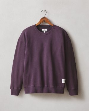 Women’s Vintage Wash Relaxed French Terry Crew – Deep Purple