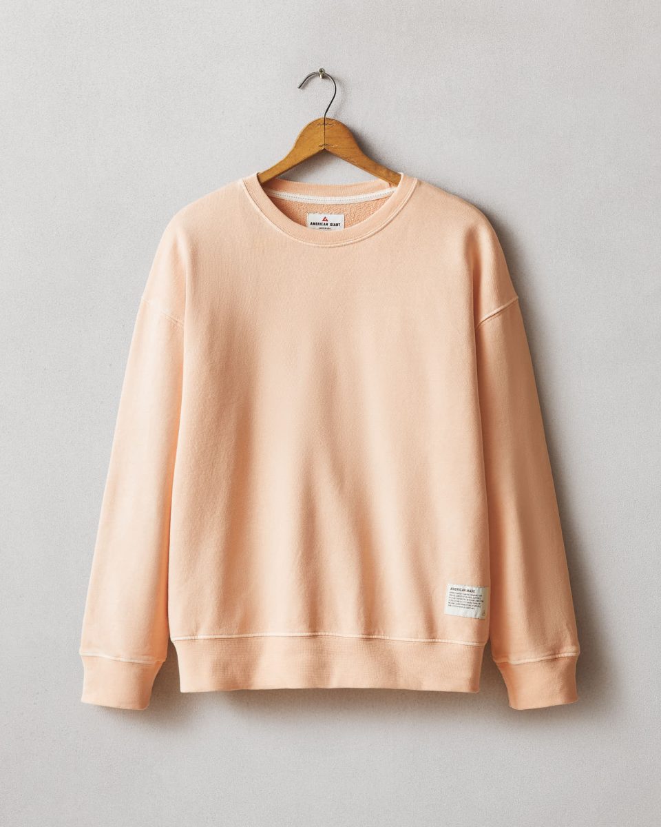 Women's Vintage Wash Relaxed French Terry Crew - Peach Fuzz