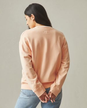 Women’s Vintage Wash Relaxed French Terry Crew – Peach Fuzz