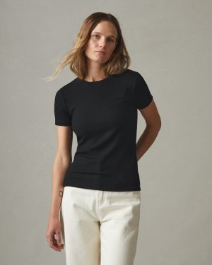 Women’s Rib Crew Tee – Super Black