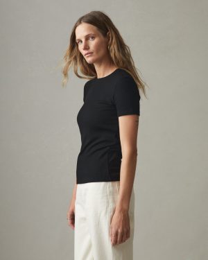 Women’s Rib Crew Tee – Super Black