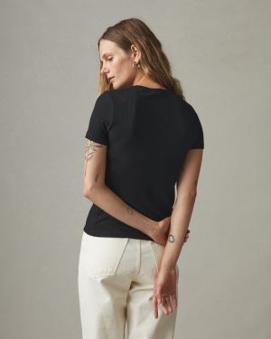 Women’s Rib Crew Tee – Super Black