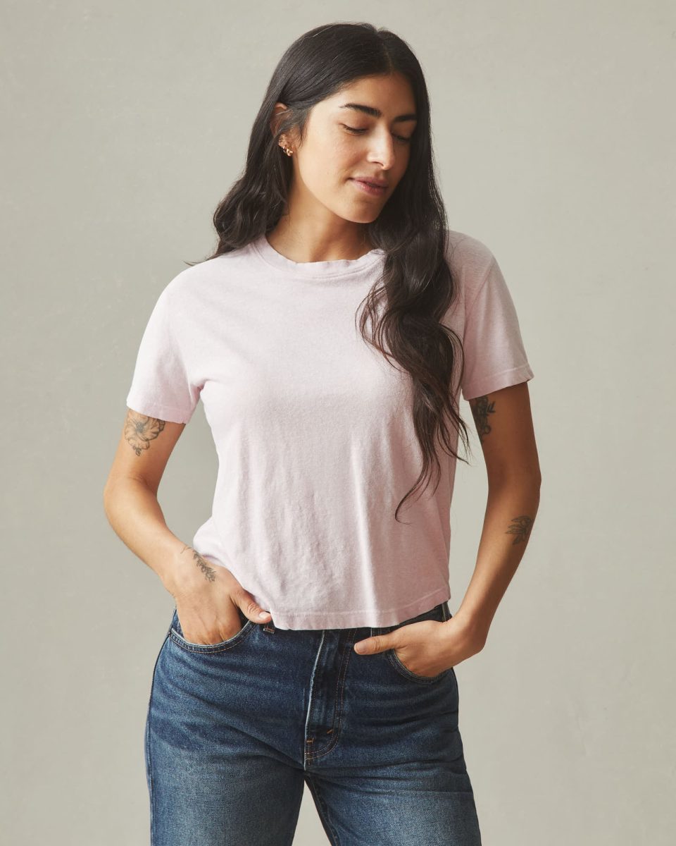 Women's Hemp Jersey Crew Tee - Ballerina
