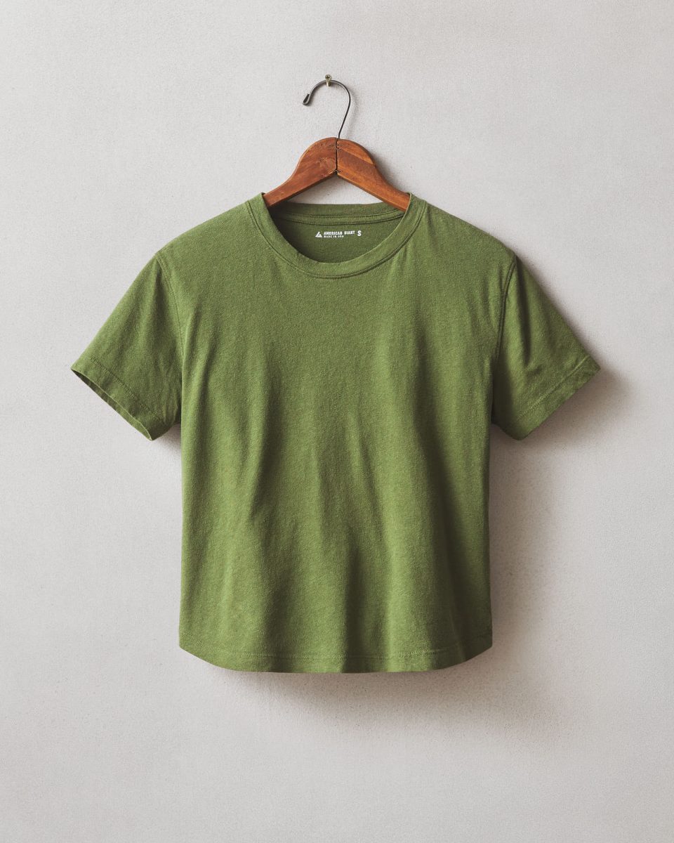 Women's Hemp Jersey Crew Tee - Chive