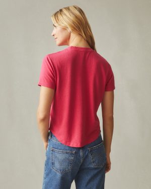 Women’s Hemp Jersey Crew Tee – Virtual Pink