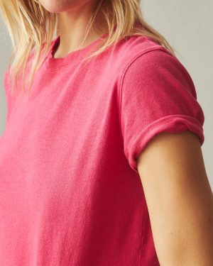 Women’s Hemp Jersey Crew Tee – Virtual Pink