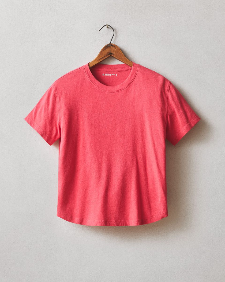 Women's Hemp Jersey Crew Tee - Virtual Pink