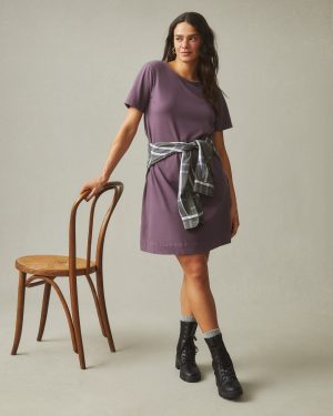 Women’s T-Shirt Dress – Black Plum