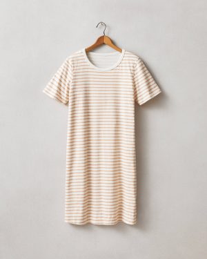 Women’s T-Shirt Dress – Striped – Cork Stripe