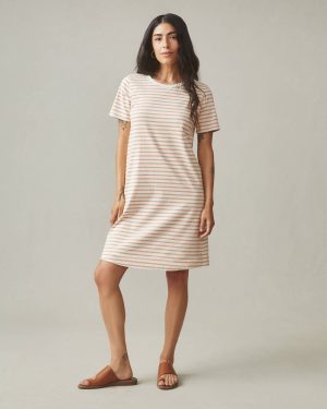 Women’s T-Shirt Dress – Striped – Cork Stripe