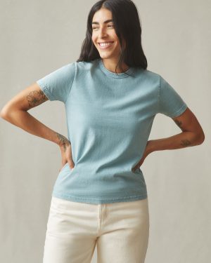 Women’s Vintage Crew Tee – Mineral Wash Blue Mineral