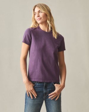 Women’s Vintage Crew Tee – Washed Deep Purple