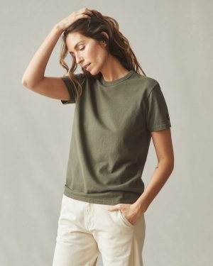Women’s Vintage Crew Tee – Washed Olive
