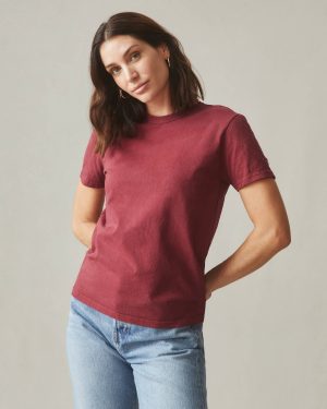 Women’s Vintage Crew Tee – Washed Tibetan Red