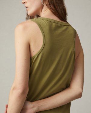 Women’s Racer Tank Dress – Peat Moss