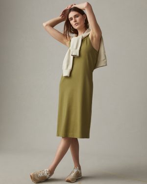 Women’s Racer Tank Dress – Peat Moss