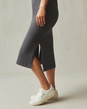 Women’s Premium Slub Tank Dress – Dark Charcoal