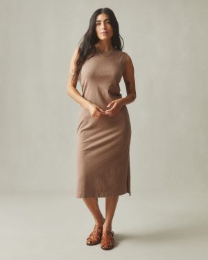 Women’s Premium Slub Tank Dress – Pine Bark