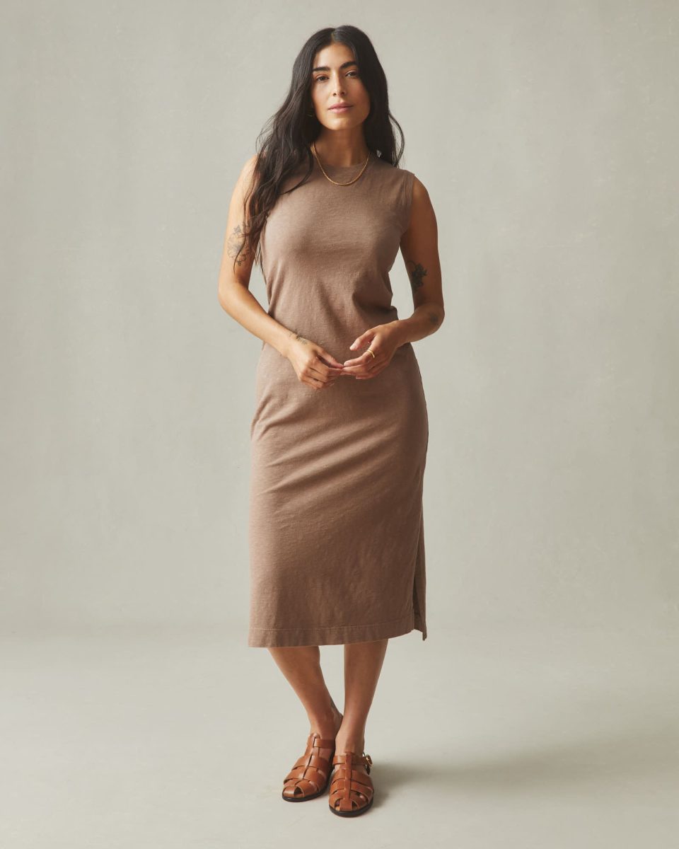 Women's Premium Slub Tank Dress - Pine Bark