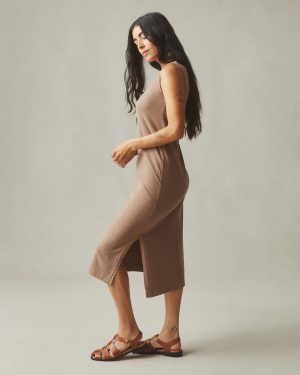 Women’s Premium Slub Tank Dress – Pine Bark