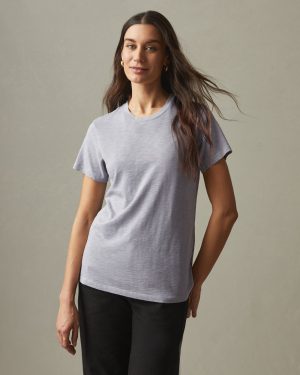 Women’s Premium Slub Crew Tee – Grey Glass
