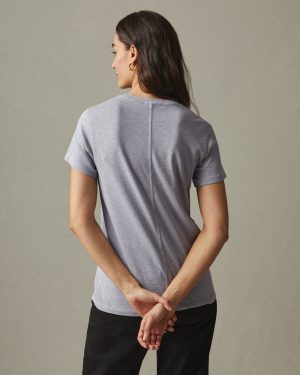 Women’s Premium Slub Crew Tee – Grey Glass