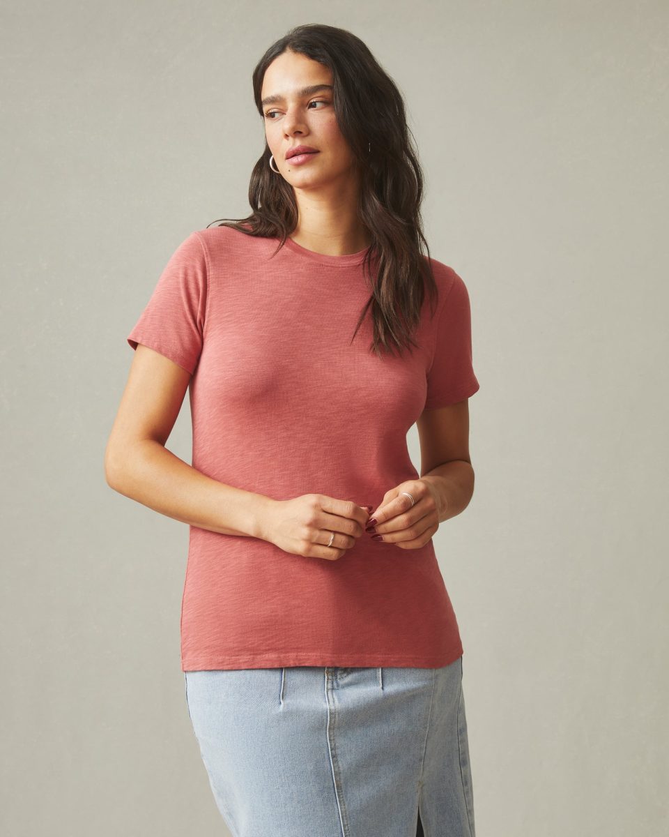 Women's Premium Slub Crew Tee - Red Terra