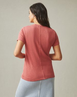 Women’s Premium Slub Crew Tee – Red Terra
